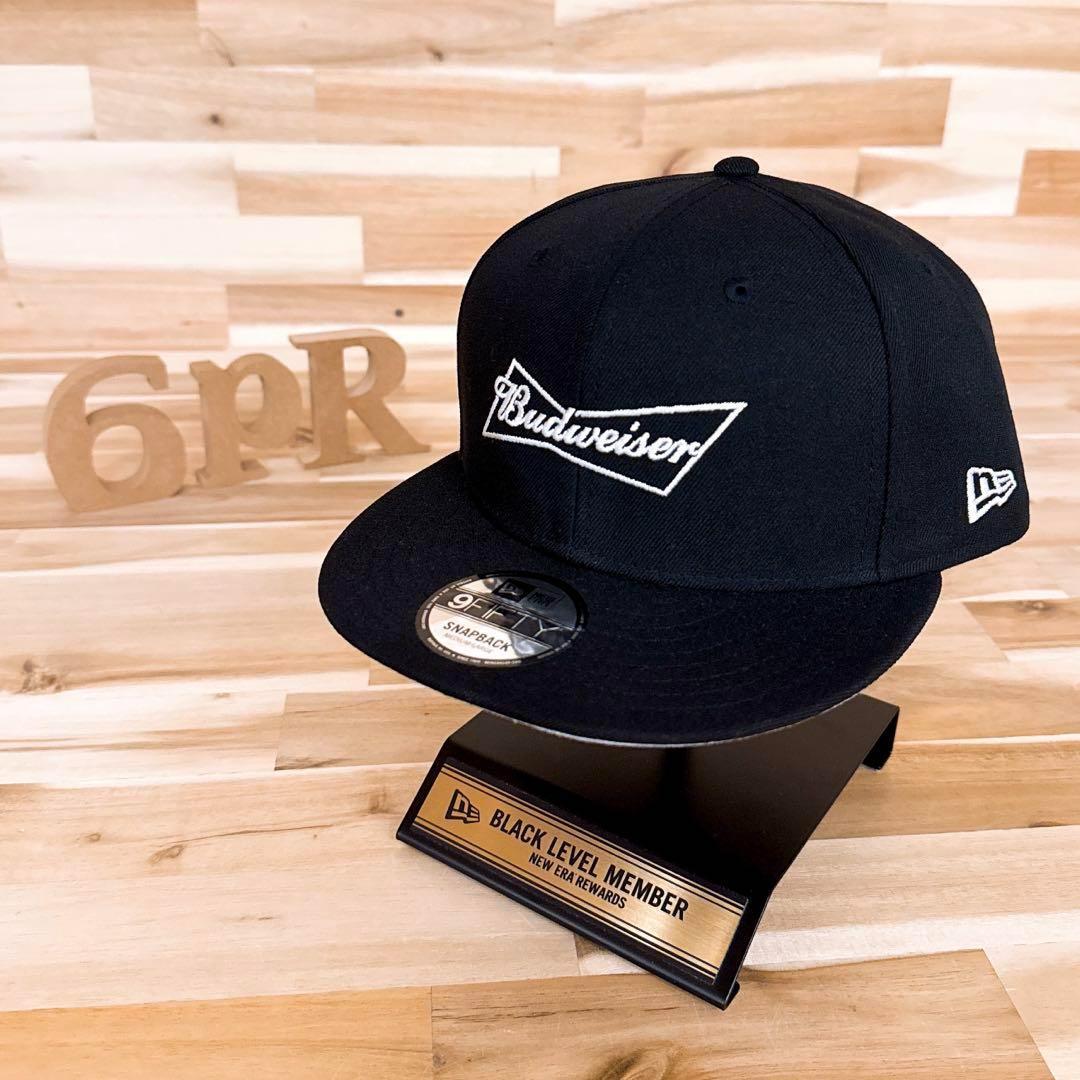 

[USED] Rare New Era x Budweiser Limited Edition Collaboration Logo Beer Cap, Black and White