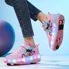 Manufacturer 2025 New Runaway Shoes Boys Teenagers Students Children Luminous Shoelaces Wheels Pulley