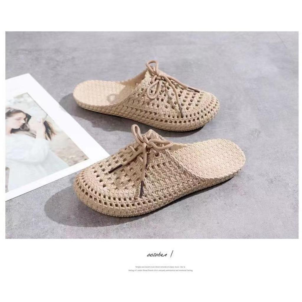 Sommer Damen Kühlhausschuhe, mit ultraleichten Zehenschutzkappen und rutschfester Außensohle, bequeme Strandschuhe, perforierte Schuhe, süße Hausschuhe