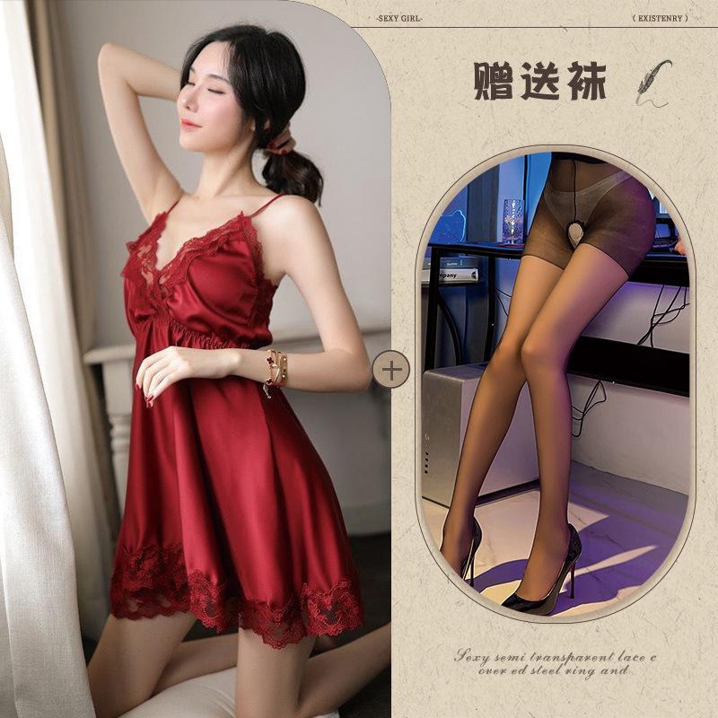New erotic underwear, women's lace sexy underwear embroidery, breast-exposed temptation set