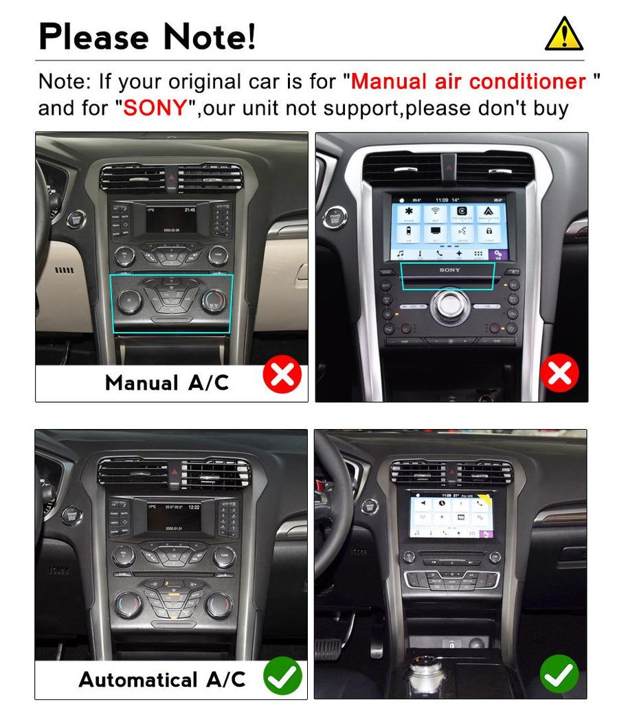 Ford Mondeo 2013-2017 Android Bluetooth GPS Navigation & Reversing Camera Screen