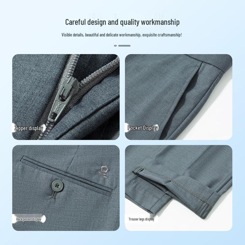 MONTAGUT Men's Wrinkle-Resistant Business Trousers