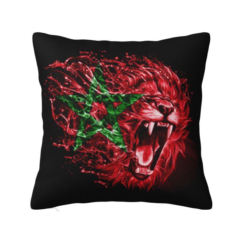 

Custom Moroccan Atlas Lions Morocco Flag Pillow Home Decorative Nordic Cushions for Sofa Square Pillowcase 30x30cm 12x12in