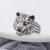 New Trendy and Domineering Retro Open Ring Men's and Women's Tiger Head Ring Jewelry