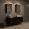 5 Piece Bathroom Furniture Set Black Oak Engineered Wood & Glass