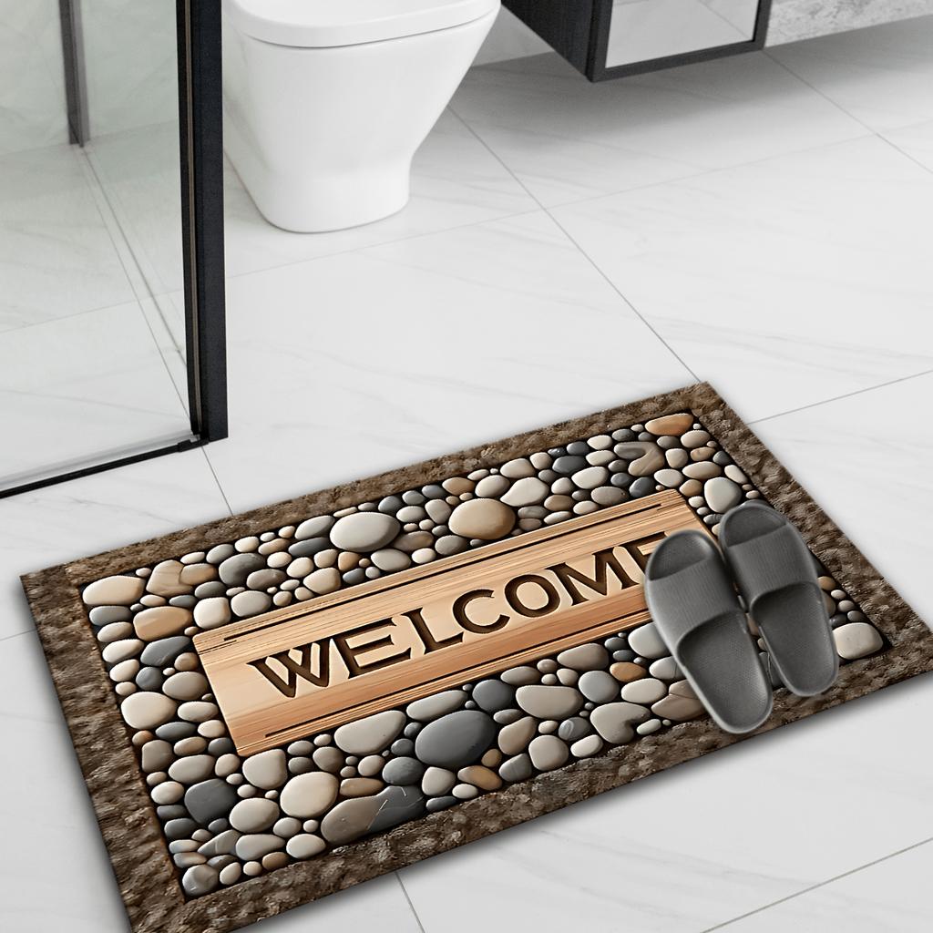 Stone Pattern Sweet Home Carpet Mat Rug Non-Slip Washable Home Decoration For Entryway Kitchen Bedroom Bathroom Indoor Outdoor
