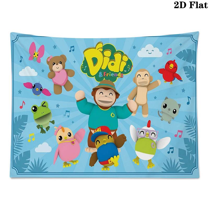 Didi and Friends Wall Tapestry Aesthetic Wall Hanging Printed Fabric Blanket Decorative Tapestries for Bedroom Living Room Home Decor