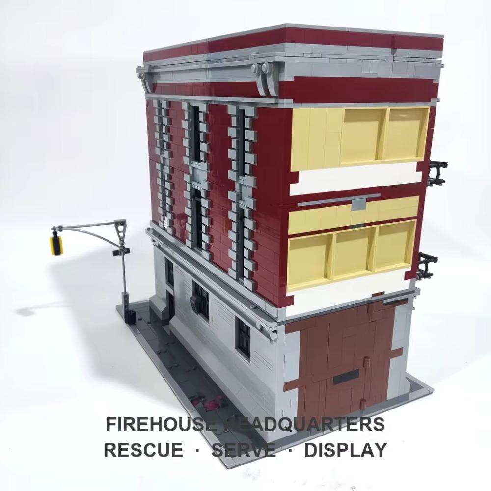 Street View Firehouse Headquarters Bricks Bank Building Blocks Highly Detailed Architecture Assembly Brick Set Classic City