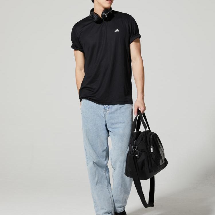 Adidas Logo Breathable Sports Casual Round Neck Short Sleeve T-Shirt Men Tops JG1306