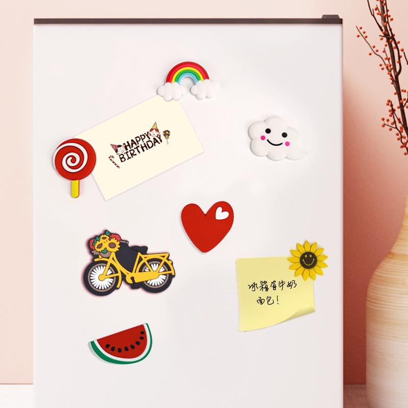 12pcs Cartoon Hamburger Refrigerator MagnetsCreative Fridge StickersBadge Soft Rubber Magnetsfor Home DecorHoliday Gifts