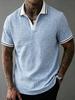 Stylish Striped Short-sleeved Polo Shirt, Versatile and Comfortable for Daily Wear.