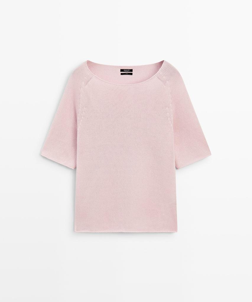 Masimodutti 100% Cotton Boat Neck Knit Sweater