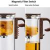 with Infuser Water Separation Glass Teapot Heat Resistant with Strainer Magnetic Glass Teapots Filter Brewing