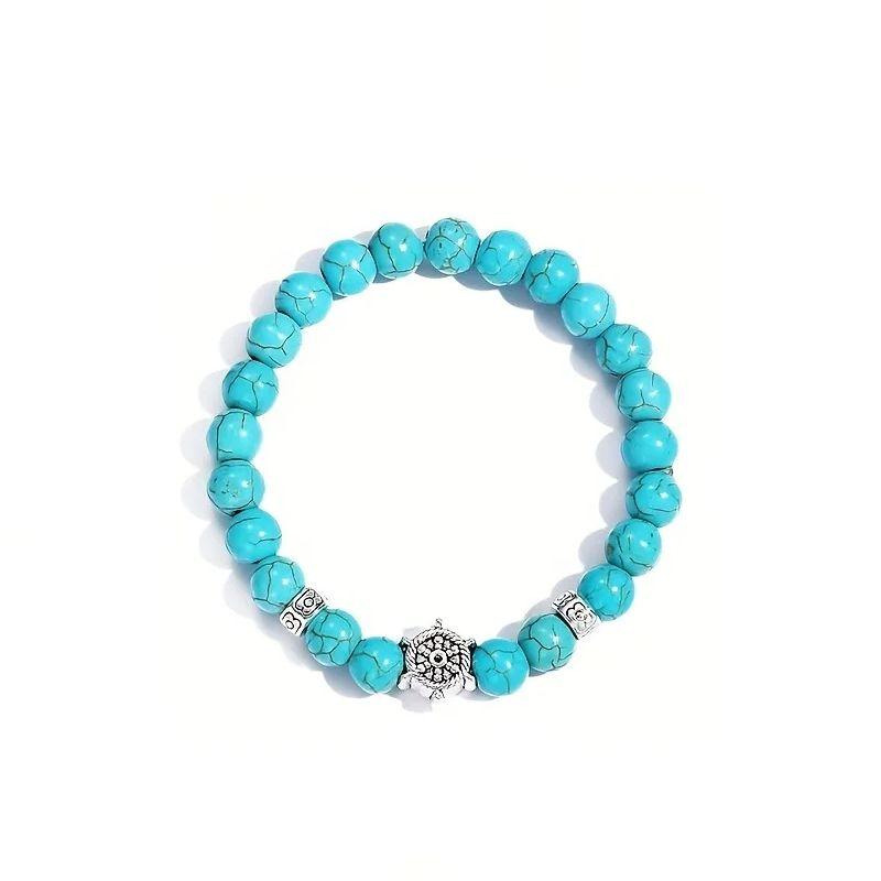 Bohemian Ethnic Style Turquoise Stretch Bracelet, Fashion Turquoise Jewelry