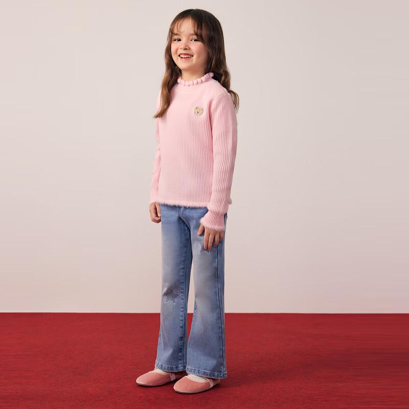 PawinPaw Girls' New Year Cartoon Bear Sweater