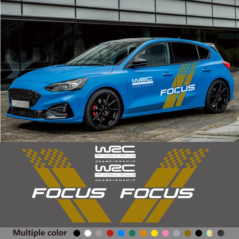 Samochodowe Naklejki na Obie Strony Nadwozia Stylowy Sportowy Styl Wyścigowy Auto Naklejka z Folii Winylowej Pasuje Do Ford Focus 2 3 MK2 MK3 Akcesoria Samochodowe