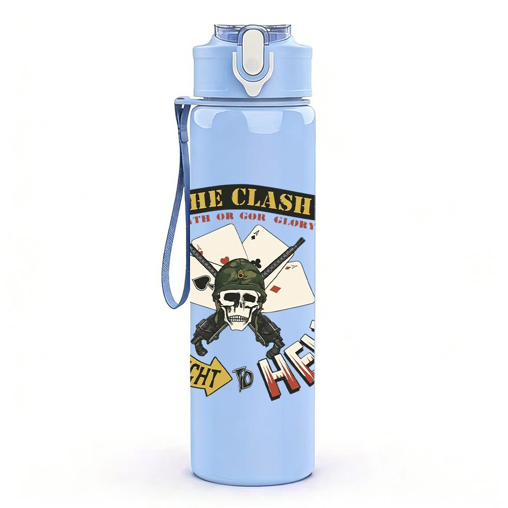 1PC Western Cowboy Hat Ornate Emblem Print 750ml Portable Sports Water Bottle Leakproof Gym Outdoor Travel Drink Cup