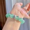 12Mm925 Silver Large Particle High Quality Natural Green Strawberry Crystal Bracelet