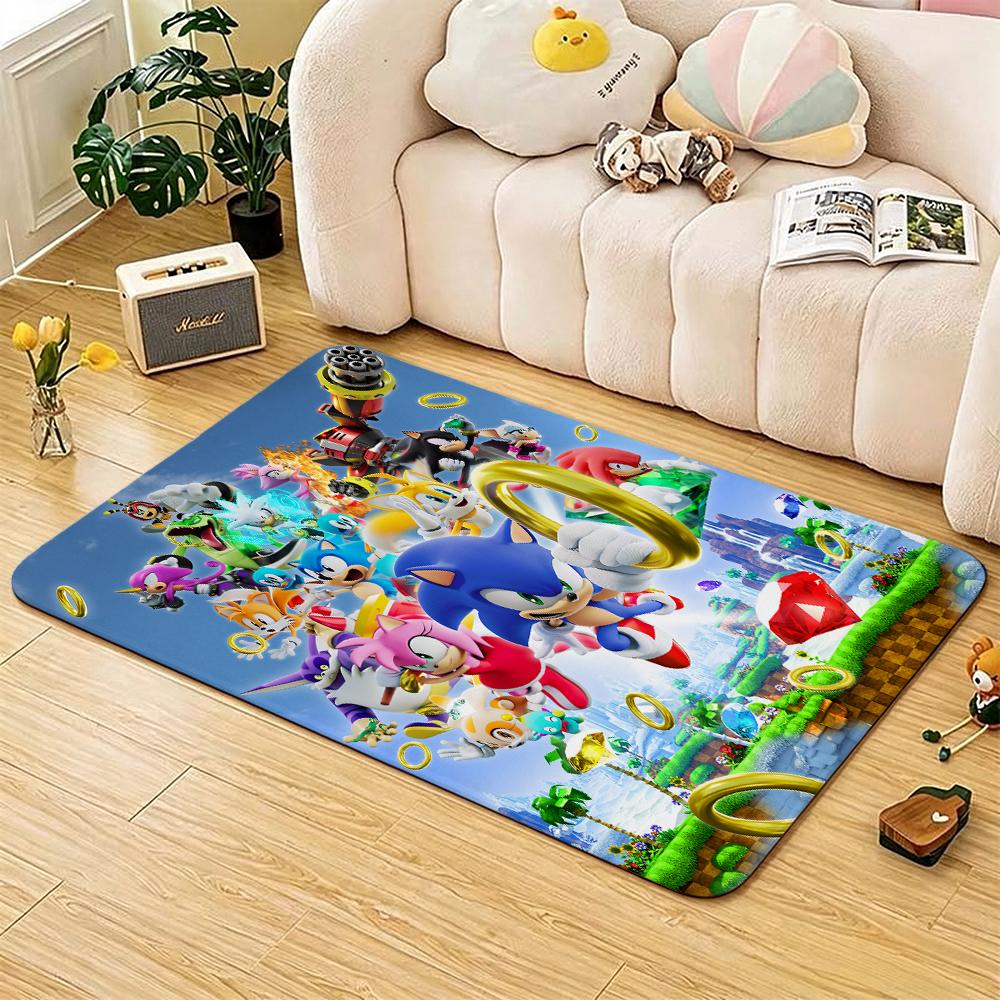 Sonic Hedgehog Carpet Floor Mat Shaggy Rug 8X10 Rug Kids Room Rug Kitchen Floor Mat Fast Drying