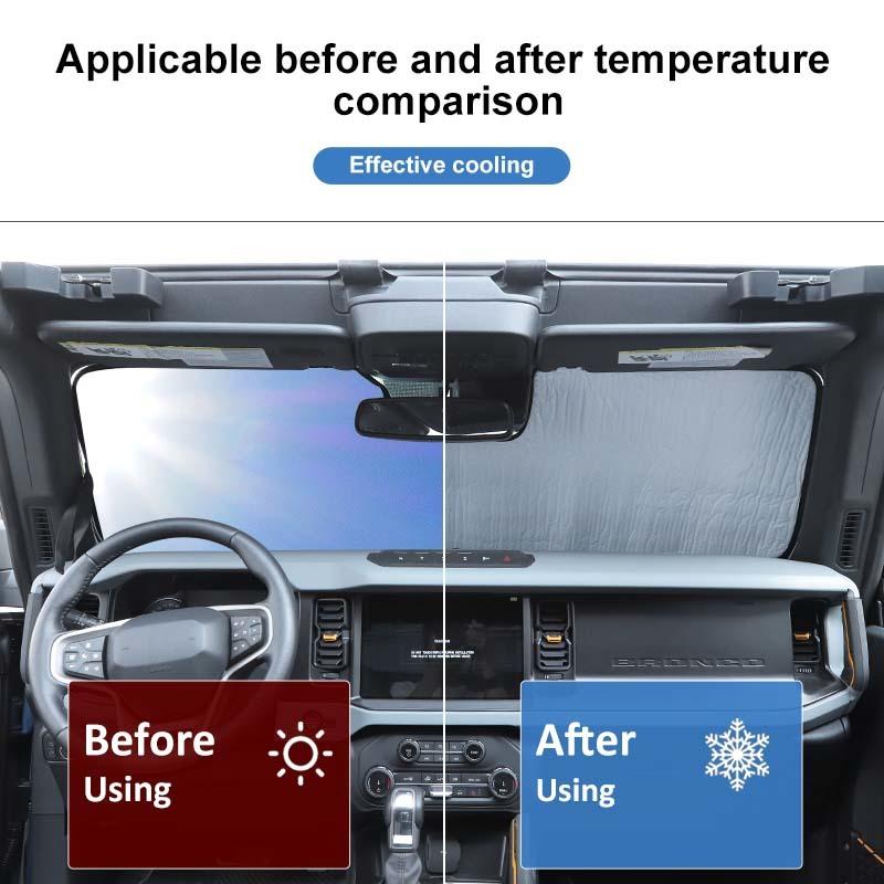 Car Front Windshield Sunshade Window Shade Foldable Sun Visor Cover Fit For Ford Bronco 2021 Up Car Interior Accessories,1 pcs