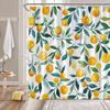 Lemon Shower Curtain Green Leaves Watercolor Fruits Plant Modern Minimalistic Botanical Bathroom Decor Curtain with Hooks,Green Orange