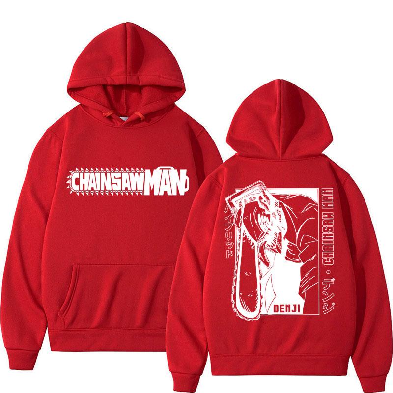 Mange Y2k Japan Anime Chainsaw Man Hoodie 90er Vintage Langarm Makima Harajuku Übergroß Fleece Kapuzenpullover Sweatshirt