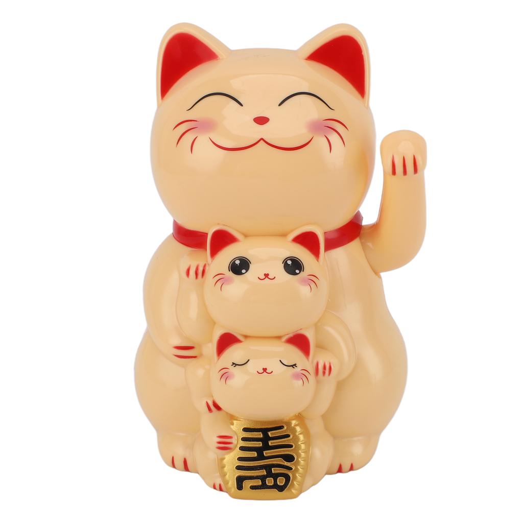 4,5 Zoll Solarbetriebene Lächelnde Katze Ornament Automatisch Winkende Hand Glückskatze Ornament für Auto Schreibtisch