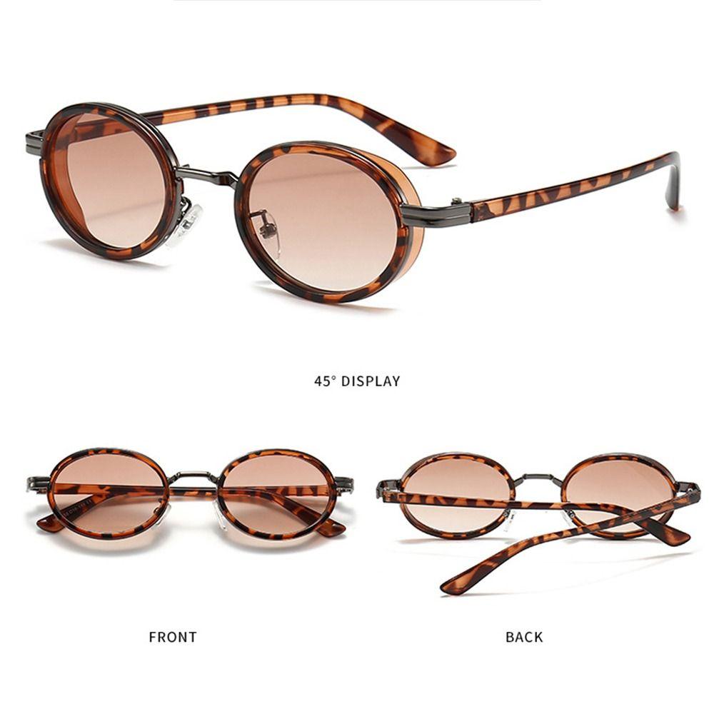 Retro Oval Sunglasses for Women Men Fashion Small Frame Sun Glasses 90s Style Hip-Hop Punk Glasses UV400