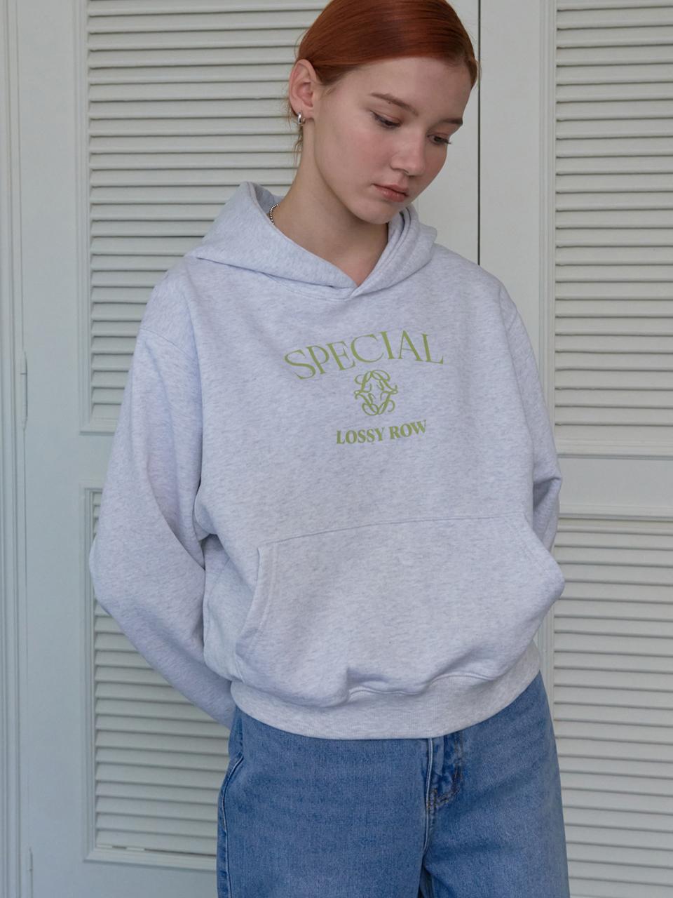 Rosiro Lossy Special Symbol Hoodie White Melange Free