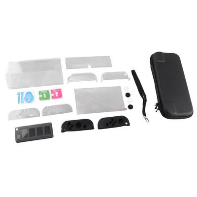 For Switch OLED Carrying Case Kit Soft Shockproof Clear Cover Screen Protector Thumb Grip Caps Accessories Bundle