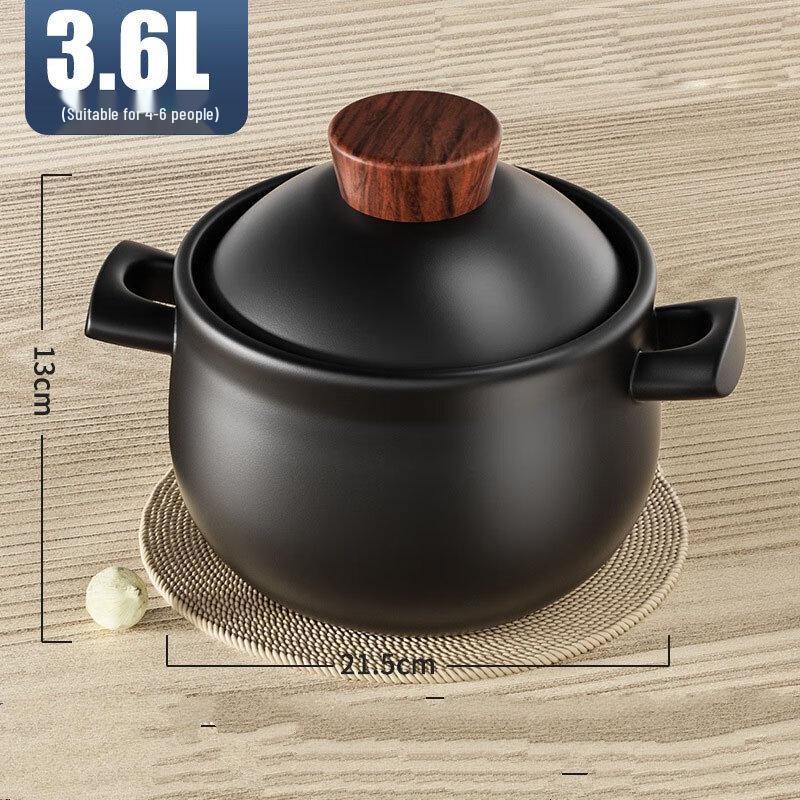 Wutuo 3.6L Ceramic Wide-Mouth Clay Pot