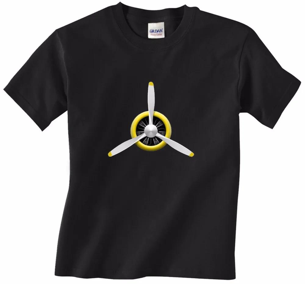 Airplane Propeller with Radial Engine Unisexs TShirt Short Sleeve Casual 100 Cotton Summer ONeck Shirts S