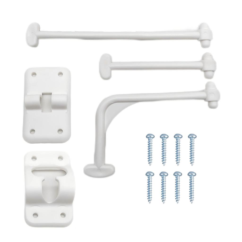 Entry Door Catches Exterior Door Hold Hook Keeper Entrance Latches with Screws RVs T-Style Door Holder Catches