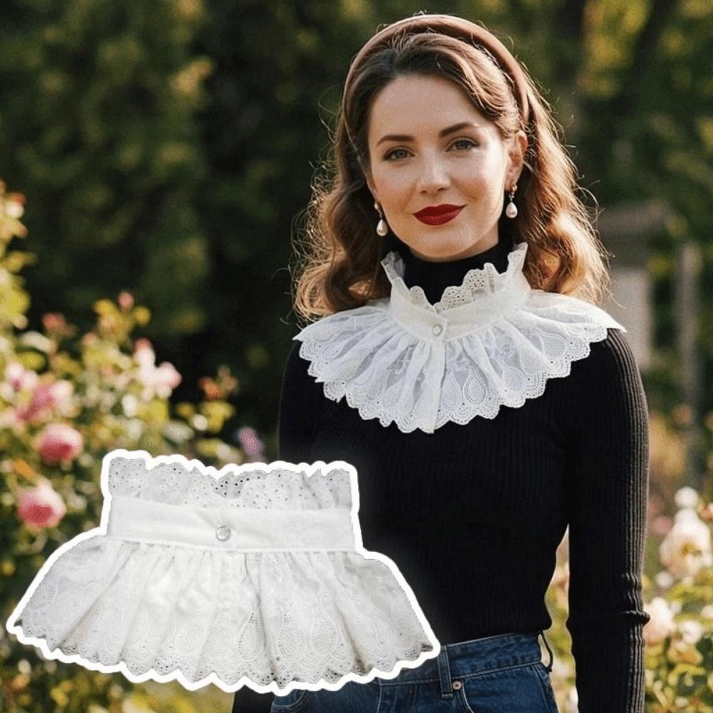 Hollow Embroidery Detachable Collar White Cotton Embroidered Stand Collar  Photograph Accessory