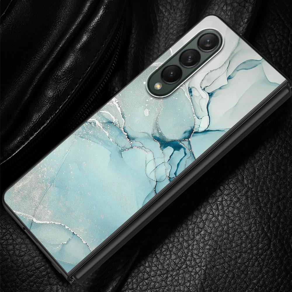for Samsung Galaxy ZFold4 Z Fold4 Z Fold5 5G Z Fold3 Hard PC Shockproof Cases Cover Granite Marble Back