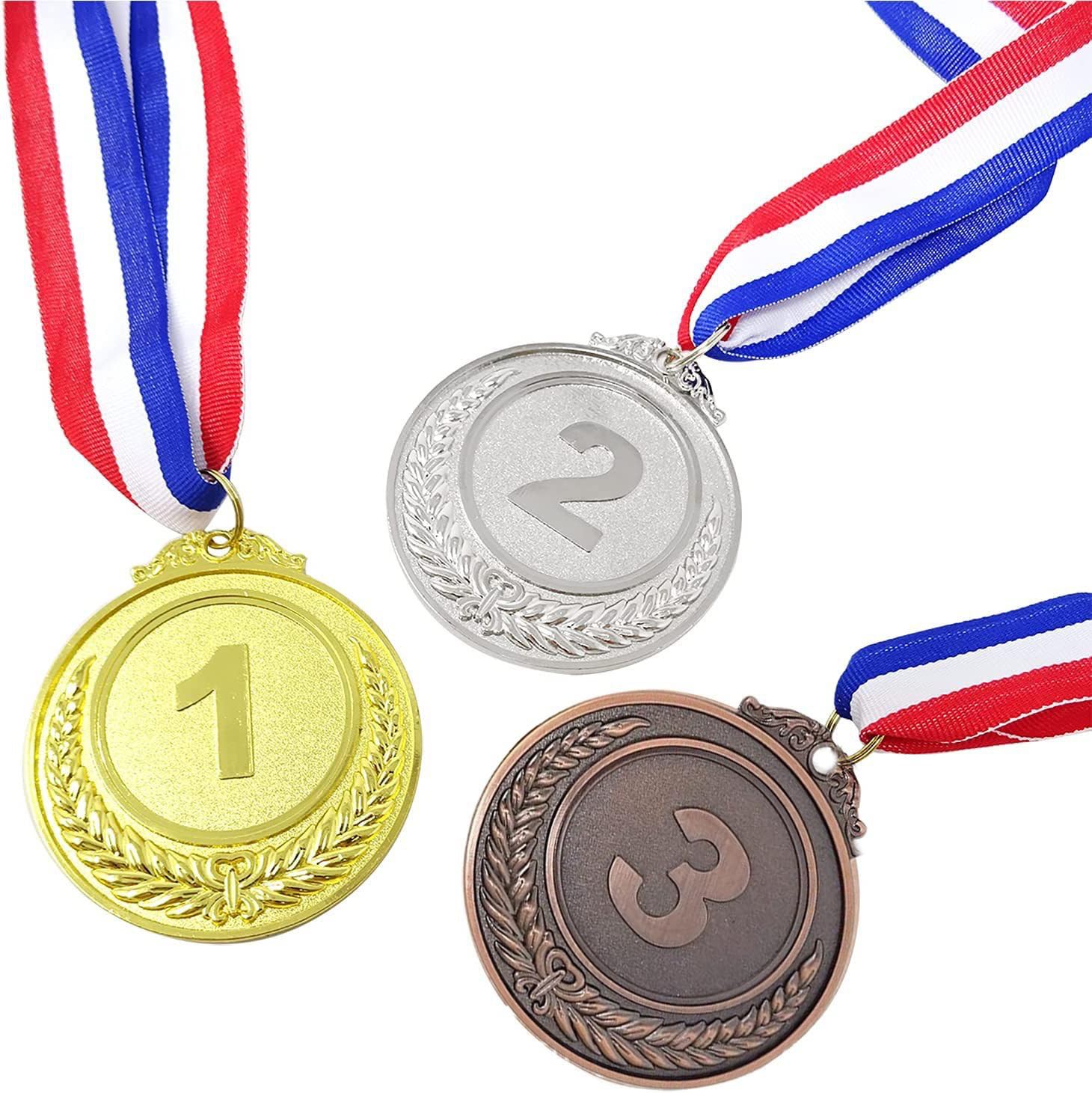 Set of 3 Metal Award Medals Gold Medal Silver Medal