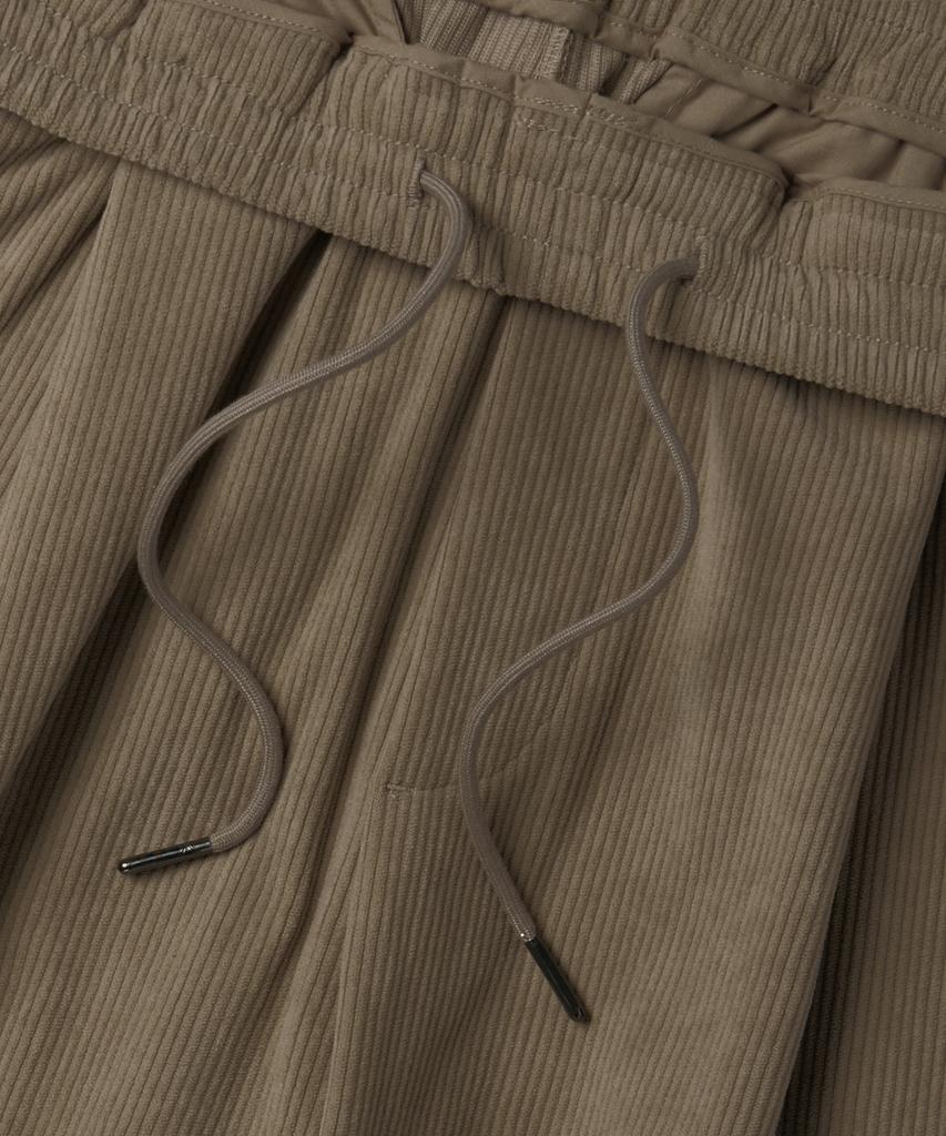 MUSINSA STANDARD 8W Corduroy One-Pleat Wide Elastic Pants [Beige]