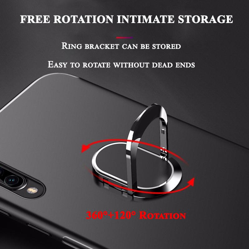 For Honor 600 Pro Case Finger Metal Ring Kickstand Phone Case Car Holder Matte Soft Silicone Housing for Honor 600 Pro Phone Casing