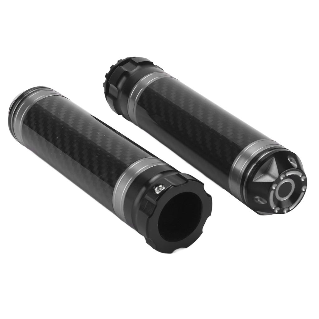 2PCS Motorcycle Handle Bar Grip Cover Carbon Fiber Corrosion Resistant Waterproof Universal for 7/8in HandlebarSilver
