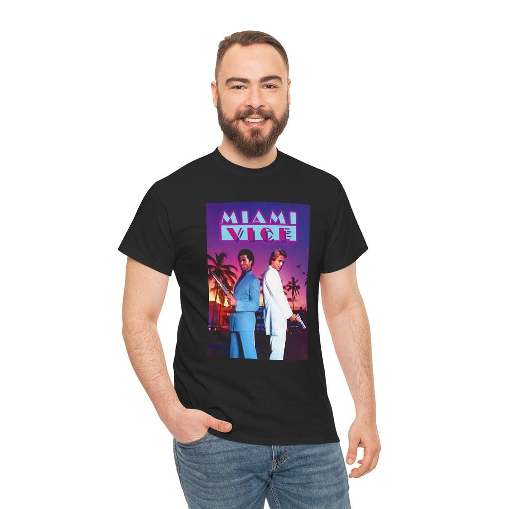 Miami Vice 1984 Movie Crockett Tubbs Don Johnson Police T-Shirt | Movie Shirt