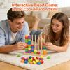 Wooden Bead Counting Toy for Children Large Size Bead Matching Game Educational Early Learning Tool with Sturdy Frame for Home and Classroom Use