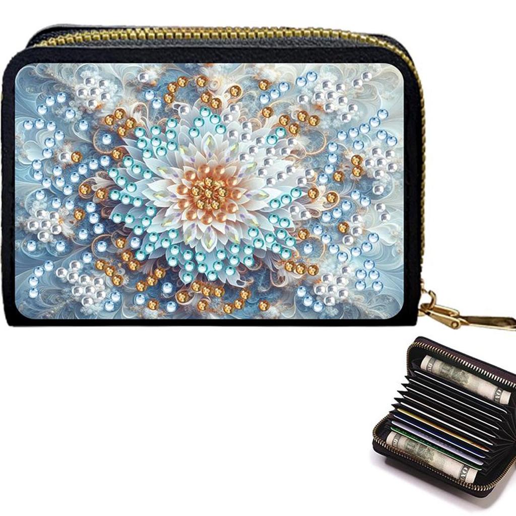 5D Diamond Painting Art Portable Card Bag Zipper Closure Diamond Painting Fashion Card Holder Coin Purse