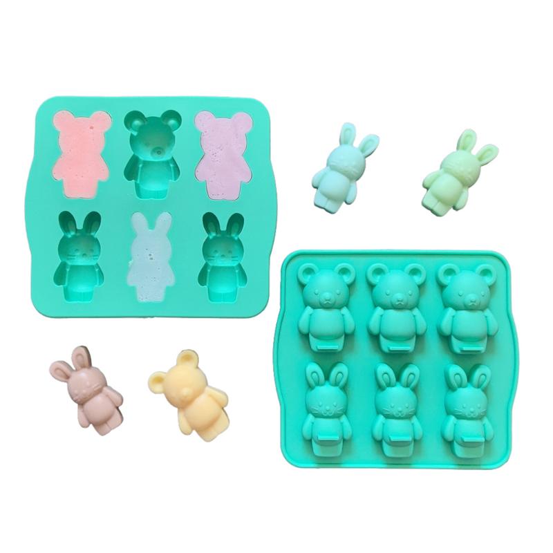 Creative Bear Rabbit Shaped Chocolate Silicone Mold 3D Candy Pudding Biscuit Cake Baking Mold
