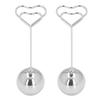 2Pcs Table Number Holder Heart Shaped Firm Stable Premium Metal Sturdy   Wide Application Place Card Holder