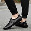 High Quality Casual Leather Outdoor Antiskid Loafers Breathable Flat Designer Handmade Soft Bottom Walking Shoes Plus Size 38-47