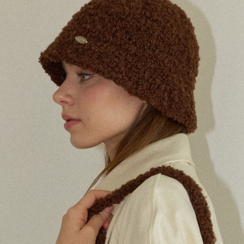 

Slowslowly Пушистая Вязаная Крючком Панама Ручной Работы _ Коричневый Brown