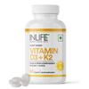 INLIFE Vitamin D3 600 IU K2 MK7 55 Mcg, Lichen Sourced Plant Based, Stronger Bones Immunity & Calcium Absorption, 60 Tablets