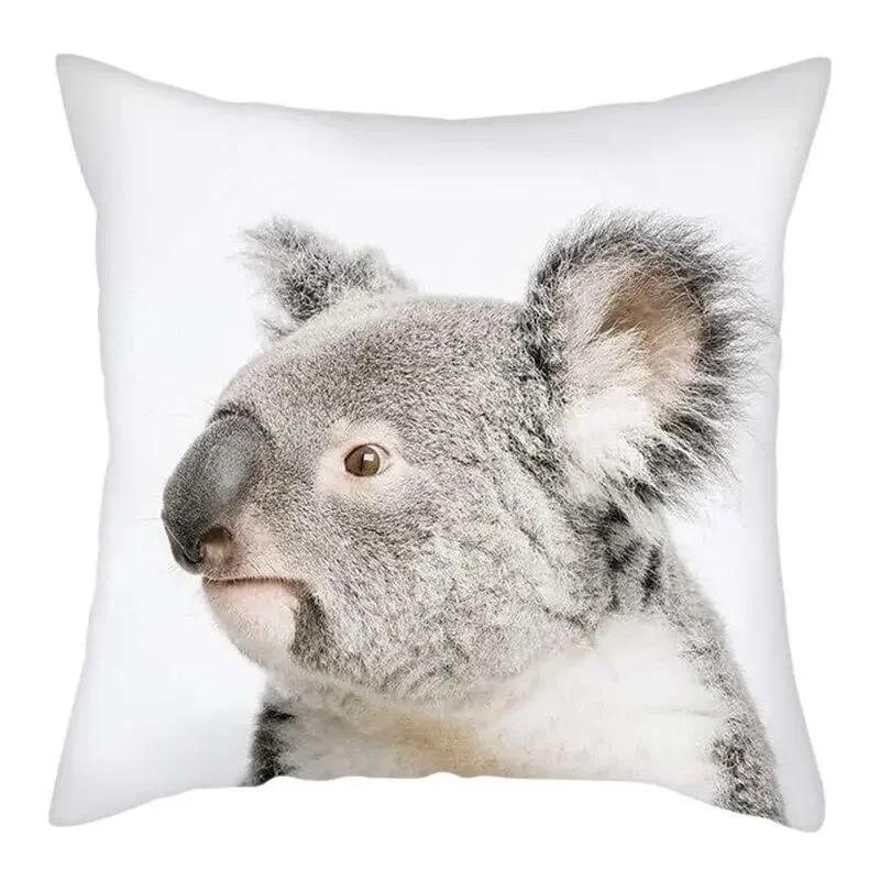 45X45Cm Cute Koala Cushion Cover Cartoon Animal Koala Polyester Pillowcase Family Waist Pillowcases Home Decor Sofa Car