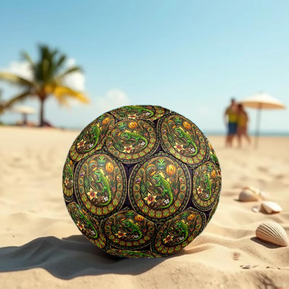 Lizard Nature Mandala Round Football Size 5 Adult Ball Suitable for Training Matches and Outdoor Team.