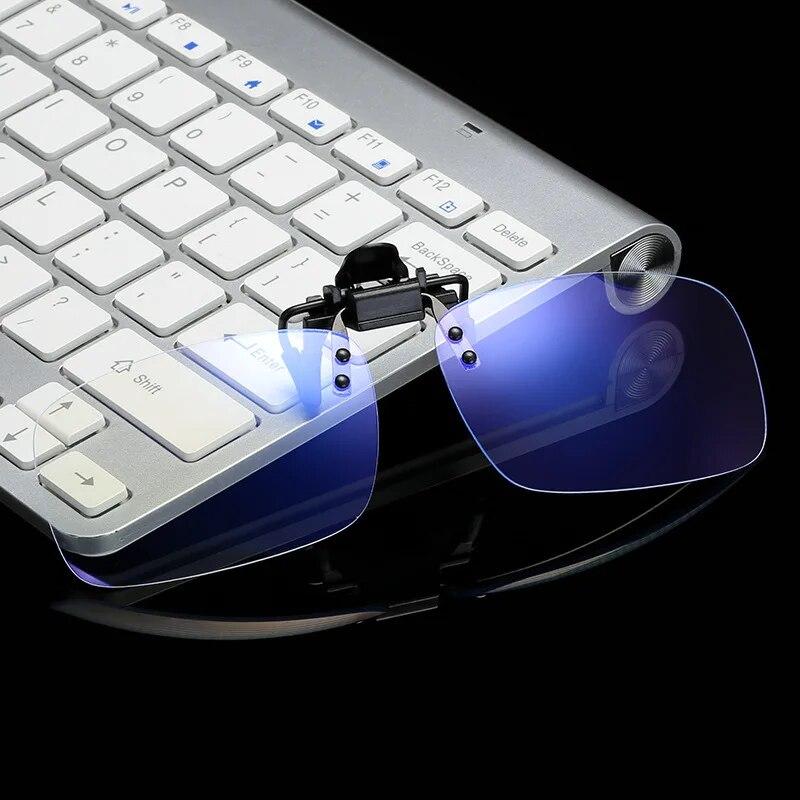 Clip On Anti Blue Light Glasses for Women Men Clear Computer Phone Eyewear Fashion Flip Up Blue Ray Blocking
